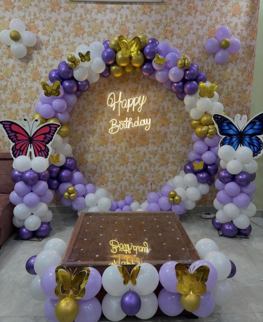 Happy Birthday Party Ring Decoration birthday celebration mix balloon chrome image 9