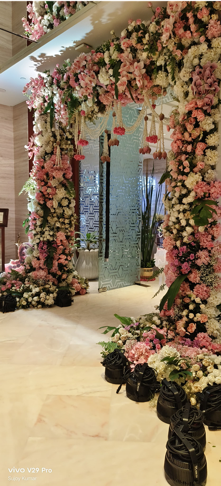 Mixed Flower Decoration on entrance gate image 3