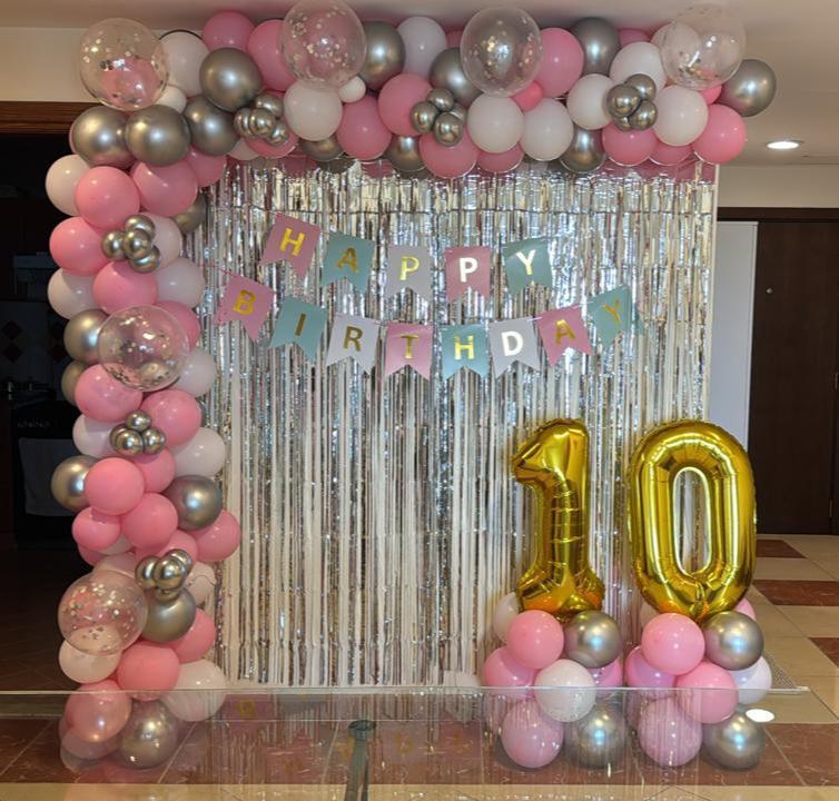 Birthday Balloon decoration for kids birthday latex and chrome  balloon decor image 4
