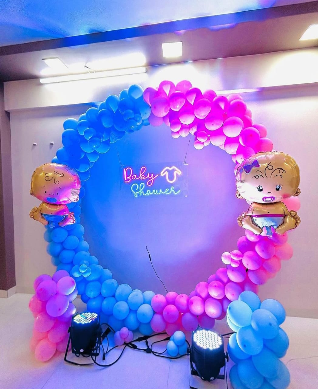 Baby Shower Decor mom to be party decore color balloon Godh Bharai Home Decoration with foil curtain image 4