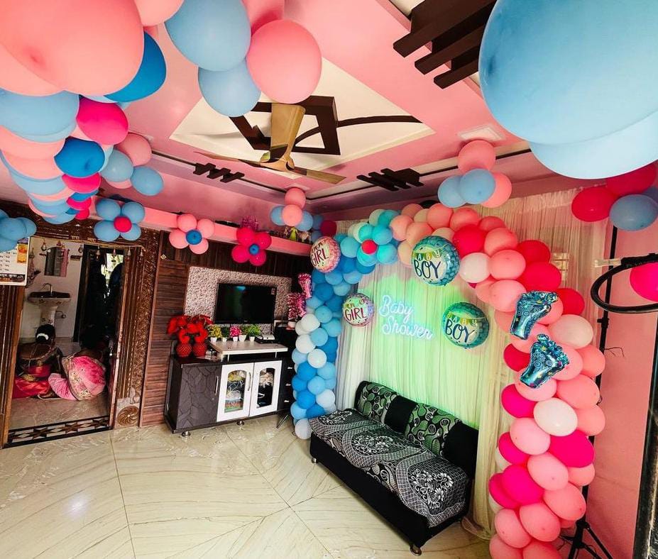 Baby Shower Decor mom to be party decore ring led color balloon Godh Bharai Home Decoration image 7