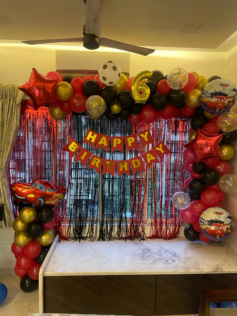 Premium Cars-Themed Kids Birthday Balloon Decoration