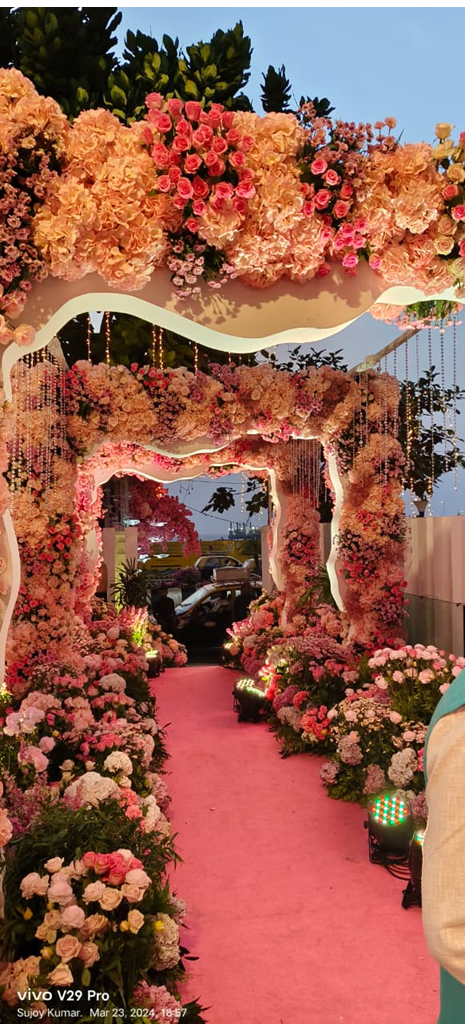 Mixed Flower Decoration on entrance gate image 5